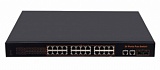 TSn-24P26, 26 портовый неуправляемый (24POE) Ethernet коммутатор + оптический медиаконвертер.