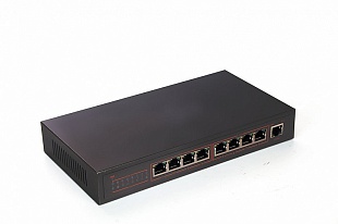 TSn-8P9, 9-портовый неуправляемый POE Ethernet коммутатор. 8 POE Ethernet 10/100Мб портов